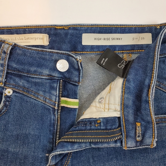 Pilcro and the Letterpress High Rise Skinny  Jeans Size 25 Womens Anthropologie - Picture 8 of 13